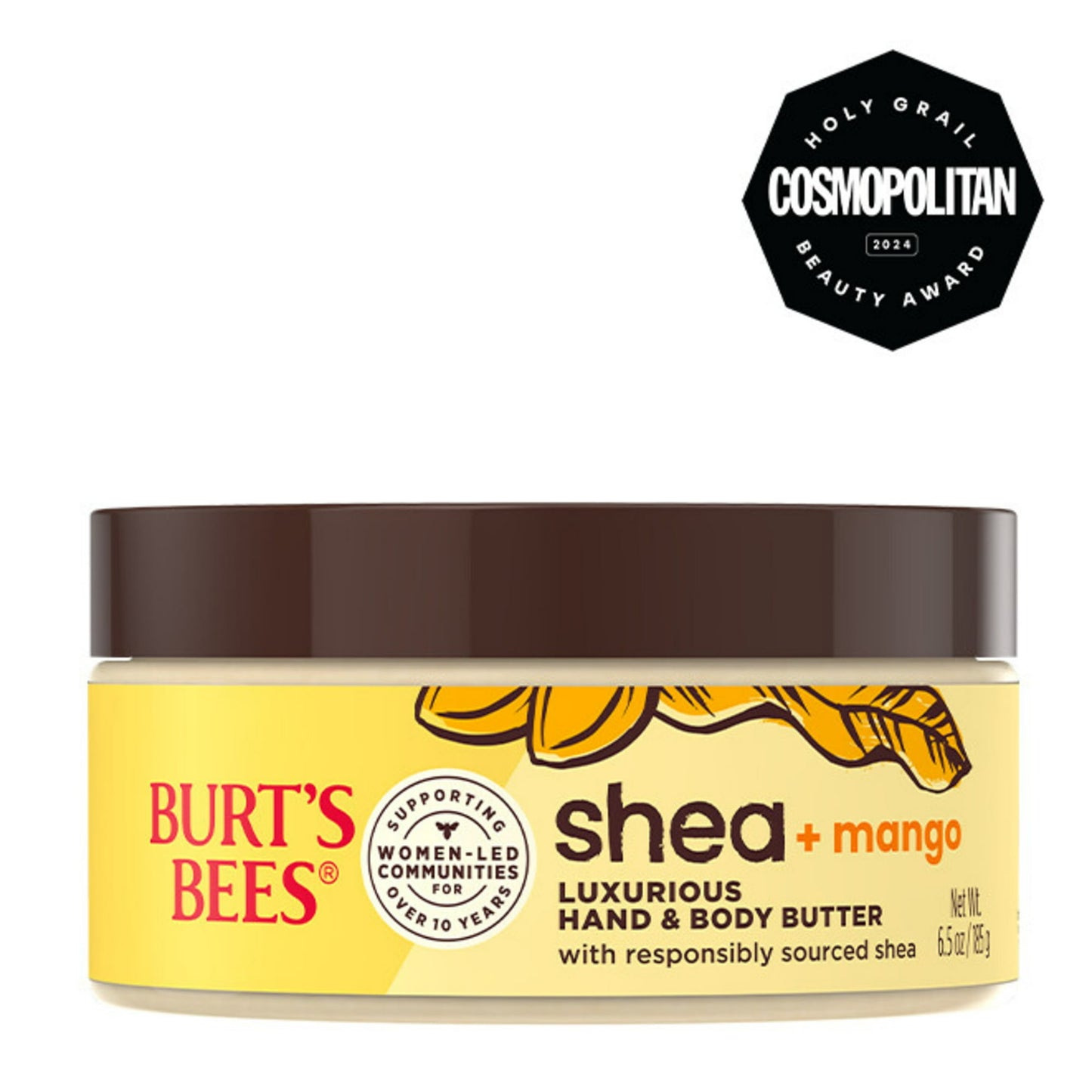 Burt's Bees Shea + Mango Hand Butter and Body Butter, 1-Pack, 6.5 oz.